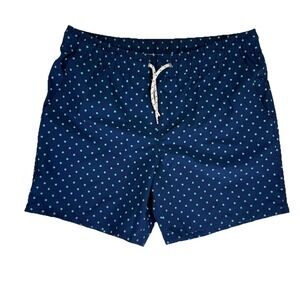 Navy Blue Preppy Classic Size Medium 32-34 Swim Mens Shorts Trunks Lined Georges